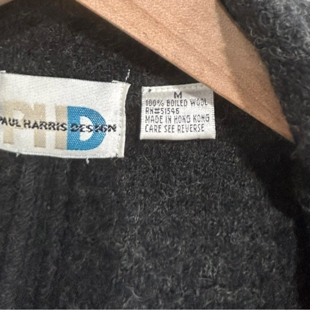 Paul Harris Design Womens Button Up‎ Wool Jacket Coat Size Medium Dark Grey